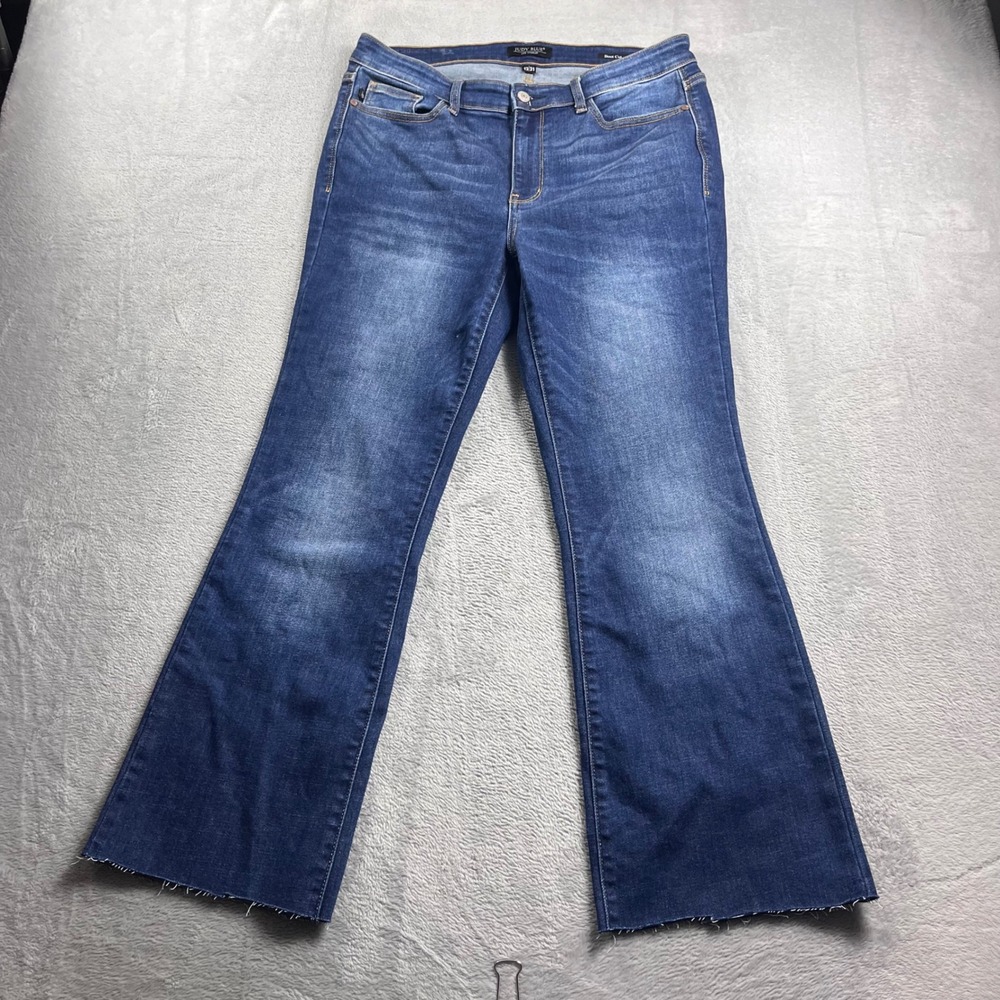 Judy Blue Bootcut Jeans Medium Wash Raw Hem‎ JB82519DK Womens 13/31